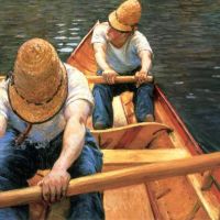 Gustave Caillebotte Oarsmen Rowing On The Yerres 1877