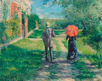 art oil painting reproduction of  Gustave Caillebotte Rising Road 1881 museum quality handmade