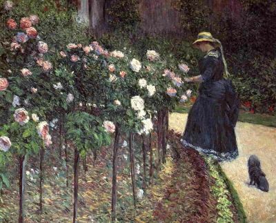 art oil painting reproduction of  Gustave Caillebotte Roses In The Garden At Petit Gennevilliers 1886 museum quality handmade