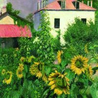 Gustave Caillebotte Sunflowers In The Garden At Petit Gennevilliers - 1885