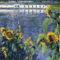 Gustave Caillebotte Sunflowers On The Banks Of The Seine 1886
