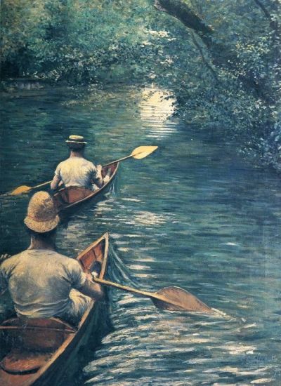 art oil painting reproduction of  Gustave Caillebotte The Canoes museum quality handmade