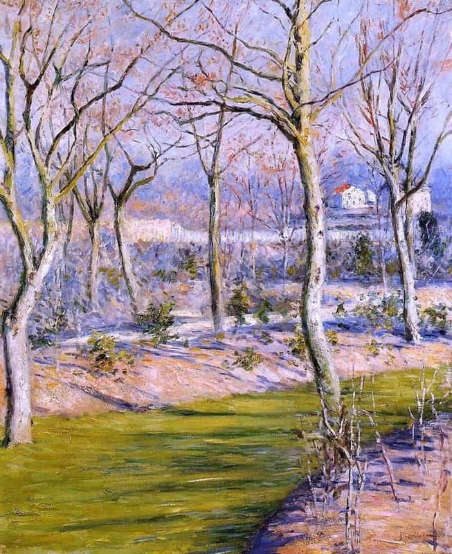 Gustave Caillebotte The Garden At Petit Gennevilliers In Winter - 1894 museum quality