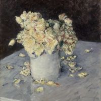 Gustave Caillebotte Yellow Roses In A Vase