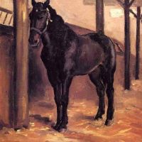 Gustave Caillebotte Yerres Dark Bay Horse In The Stable Ca. 1871-78