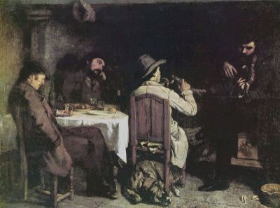 art oil painting reproduction of  Gustave Courbet After-dinner At Ornans museum quality handmade