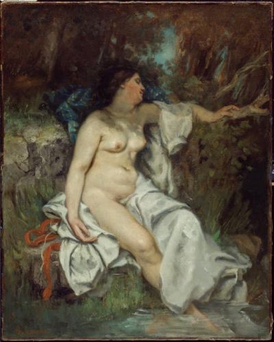 art oil painting reproduction of  Gustave Courbet Bather Sleeping By A Brook museum quality handmade
