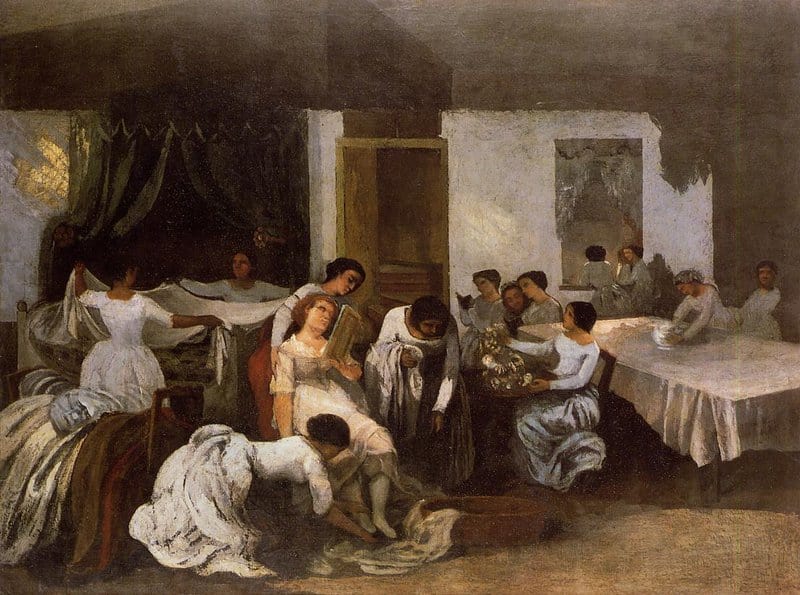 Gustave Courbet Dressing The Dead Girl Dressing The Bride museum quality