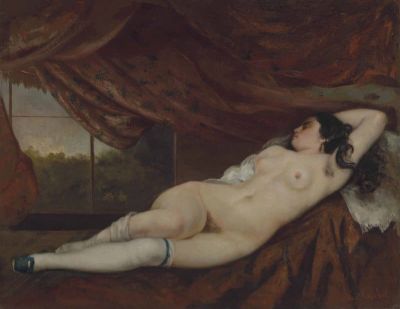 art oil painting reproduction of  Gustave Courbet Femme Nue Couchee museum quality handmade