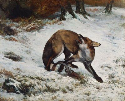 art oil painting reproduction of  Gustave Courbet Fox Caught In A Trap museum quality handmade