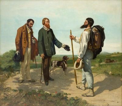 art oil painting reproduction of  Gustave Courbet La Rencontre - Bonjour Monsieur Courbet museum quality handmade