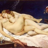 Gustave Courbet Le Sommeil - The Sleepers - 1866 Hand Painted Reproduction