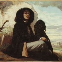 Gustave Courbet Self-portrait With A Black Dog
