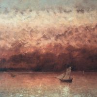 Gustave Courbet Sunset On Lake Geneva C. 1876