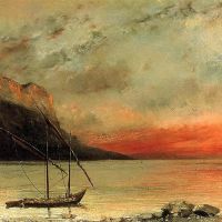 Gustave Courbet Sunset Over Lake Leman 1874
