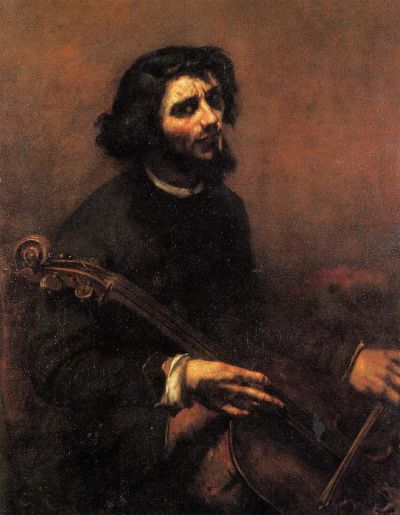 art oil painting reproduction of  Gustave Courbet The Cellist Self-portrait museum quality handmade