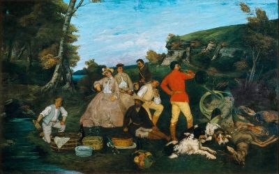 art oil painting reproduction of  Gustave Courbet The Hunt Breakfast museum quality handmade