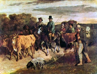 art oil painting reproduction of  Gustave Courbet The Peasants From Flagey museum quality handmade