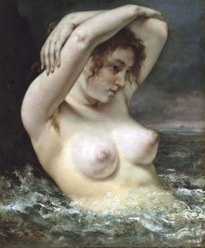 art oil painting reproduction of  Gustave Courbet The Woman In The Waves museum quality handmade