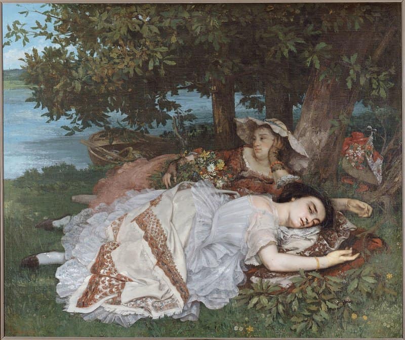 Gustave Courbet Young Ladies On The Banks Of The Seine museum quality