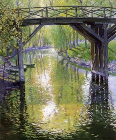 art oil painting reproduction of  Guy Rose The Old Bridge 1910 museum quality handmade