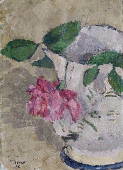 art oil painting reproduction of  Hans Berger Still Life With Hanging Rose 1916 museum quality handmade