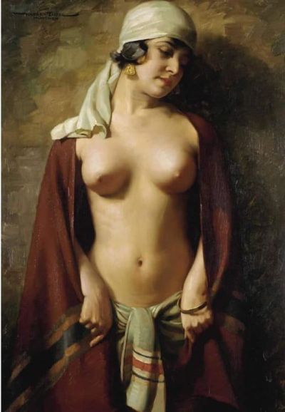 art oil painting reproduction of  Hans Hassenteufel Oriental Nude museum quality handmade