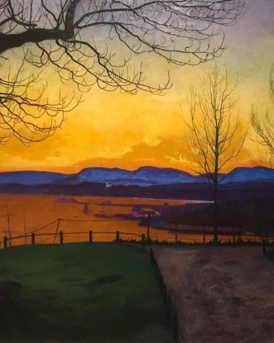 art oil painting reproduction of  Harald Oskar Sohlberg Spring Evening - 1913 museum quality handmade