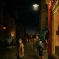 Harald Rudyard Engman Girls At Cafe Pelican On The Corner Of St Peter Strait At Night 1939