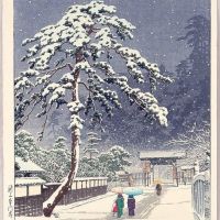 Hasui Kawase Honmon Temple In Snow 1931