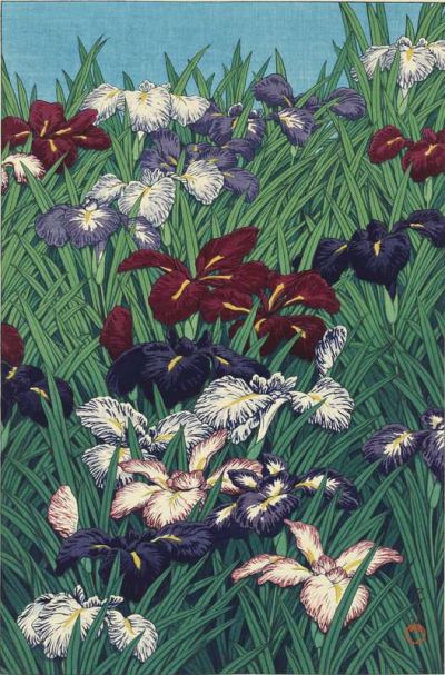 art oil painting reproduction of  Hasui Kawase Iris - Ayame - 1929 museum quality handmade