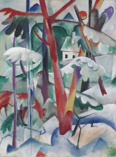 art oil painting reproduction of  Heinrich Campendonk Landscape Germany 1917 museum quality handmade