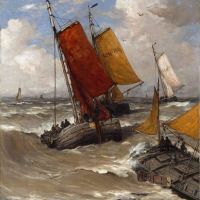 Hendrik Willem Mesdag Composition With Boats Hand Painted Reproduction