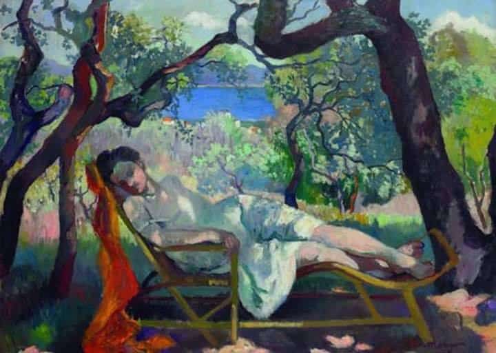 Henri Charles Manguin The Nap The Rocking Chair Jeanne Ca. 1905 museum quality