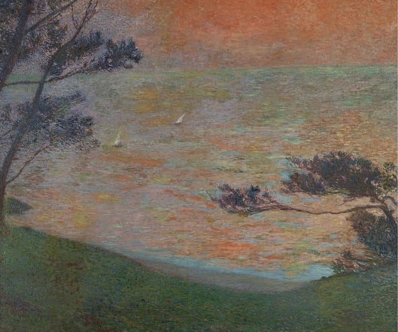 Henri Martin Coucher De Soleil Au Bord De La Mer C. 1898-99 museum quality