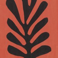 Henri Matisse Black Leave On Red Background 1952