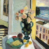 Henri Matisse Flowers In Front Of A Window 1922