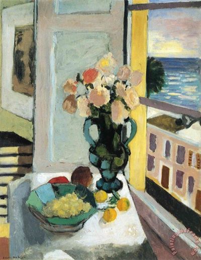 art oil painting reproduction of  Henri Matisse Flowers In Front Of A Window 1922 museum quality handmade
