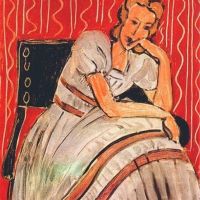 Henri Matisse Gray Dress With Violet Stripes 1942