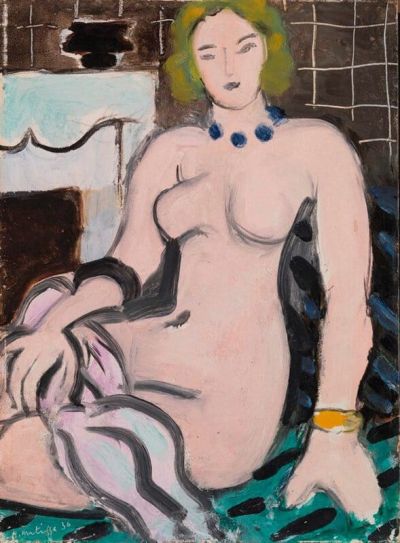 art oil painting reproduction of  Henri Matisse Nude With Blue Necklace Nu Au Collier Bleu museum quality handmade