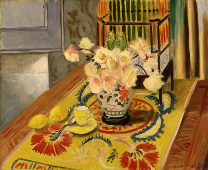 Henri Matisse Yellow Roses With Cage Of Parakeets 1924 museum quality