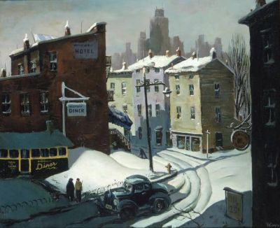 art oil painting reproduction of  Henry Martin Gasser Highway Diner museum quality handmade
