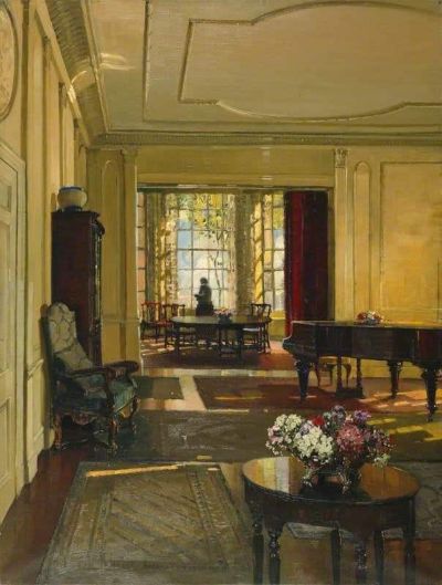 art oil painting reproduction of  Herbert Davis Richter Salon With A Piano museum quality handmade