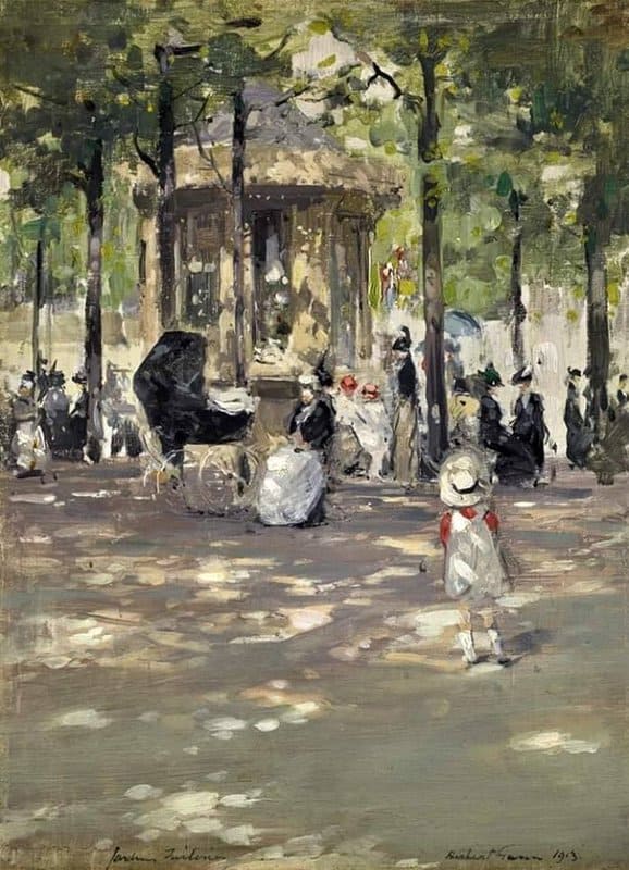 Herbert James Gunn Le Petit Caf Tuileries Paris 1913 museum quality
