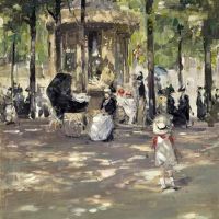 Herbert James Gunn Le Petit Caf Tuileries Paris 1913 Hand Painted Reproduction