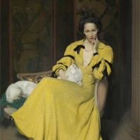 Herbert James Gunn Pauline In The Yellow Dress - 1944 Hand Painted Reproduction