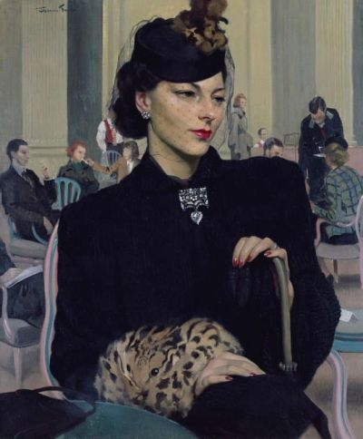 art oil painting reproduction of  Herbert James Gunn Pauline Waiting - 1939 museum quality handmade