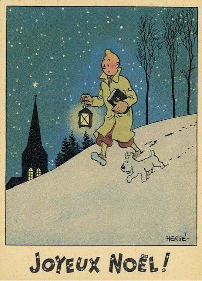 art oil painting reproduction of  Herge Tintin Et Milou Joyeux Noel Ca 1944 museum quality handmade
