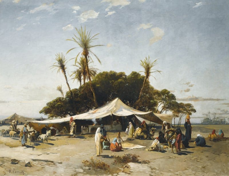 Hermann David Salomon Corrodi A Camp In The Desert museum quality