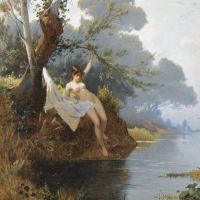 Hermann David Salomon Corrodi By The Riverbank